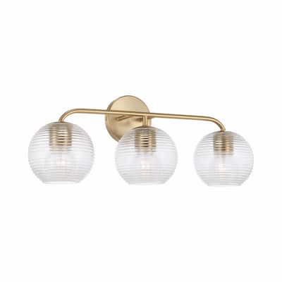 Dolan 3-light Bath/ Vanity Fixture w/ Clear Ribbed Glass