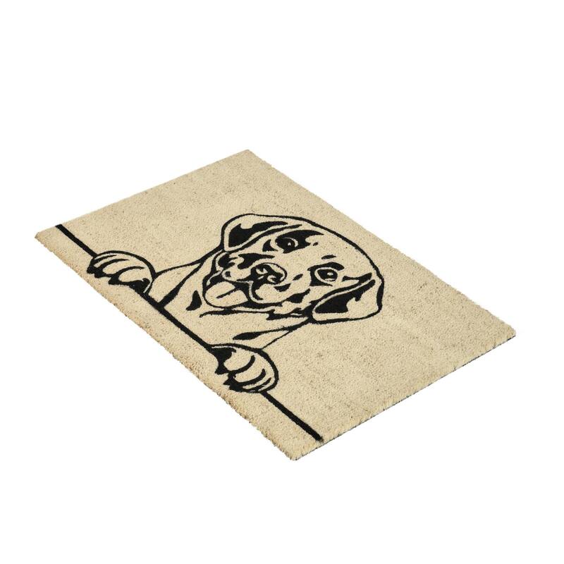 Villa by Classic Home Good Dog 24x36 Choir Ivory and Natural Doormat