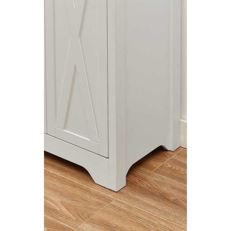 Sideboard Buffet Cabinets with 4 Door, Kitchen Storage Cabinets, Wood Coffee Bar Tables w/ Shelf, Accent Console for Living Room