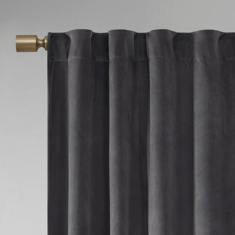 510 Design Garett Room Darkening Poly Velvet Rod Pocket/Back Tab Curtain Panel Pair