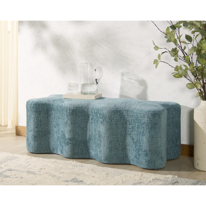 SAFAVIEH Couture Jacqualessa Bench (Fully Assembled) - 48Wx21Dx18H - Blue