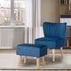 preview thumbnail 12 of 28, Costway Leisure Chair and Ottoman Thick Padded Velvet Tufted Sofa Set
