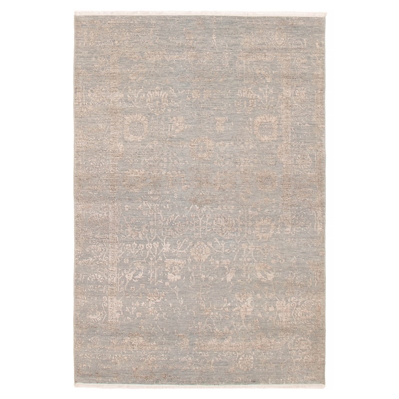 ECARPETGALLERY Hand-knotted Heritage Grey Silk, Wool Rug - 5'6 x 8'0 - Grey - 5'6 x 8'0