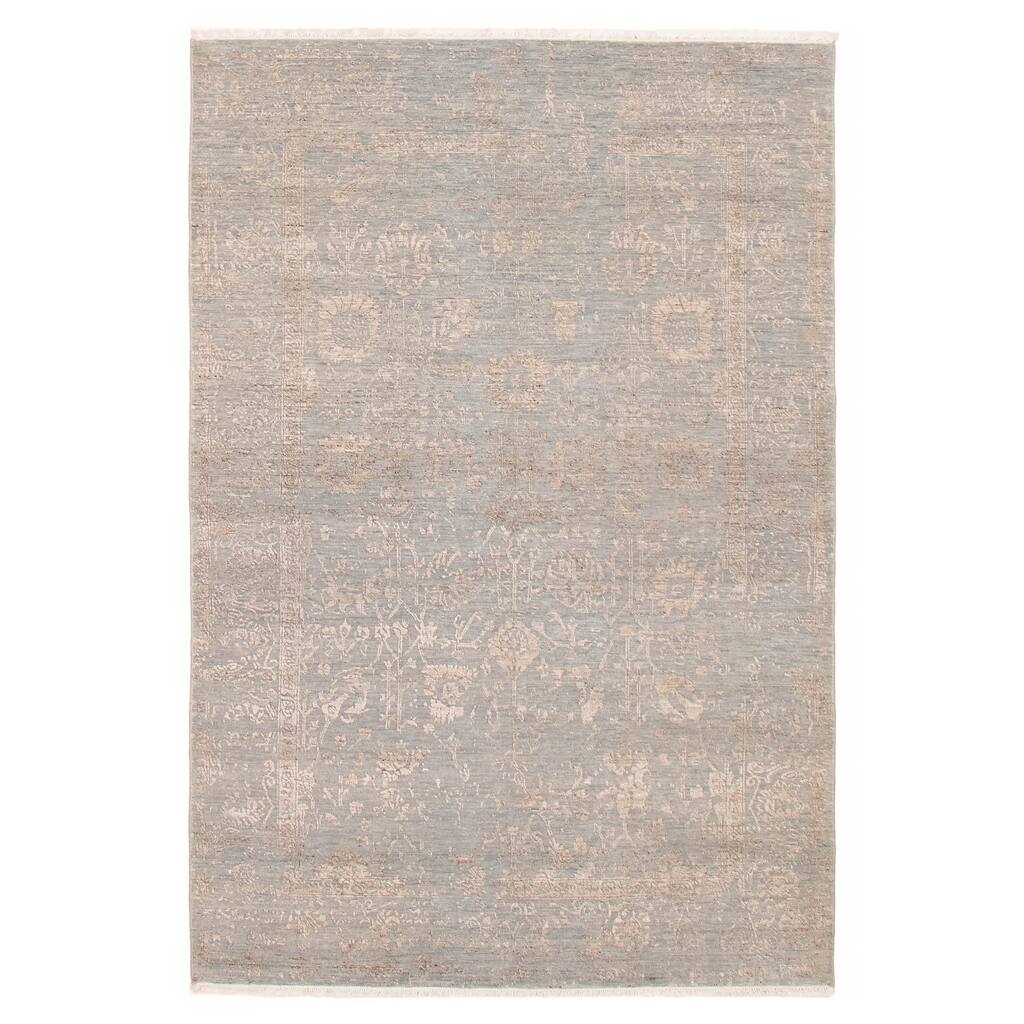 ECARPETGALLERY Hand-knotted Heritage Grey Silk, Wool Rug - 5'6 x 8'0