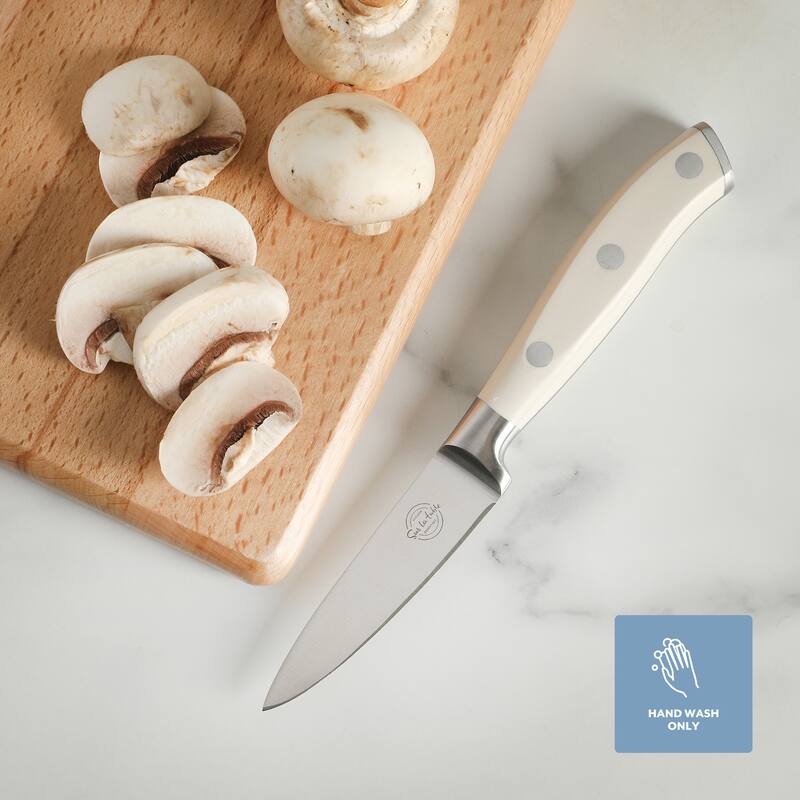 Sur La Table Kitchen Essential Tasting Kitchen German Steel Forged Full Tang Prfessional Knife with White Handle