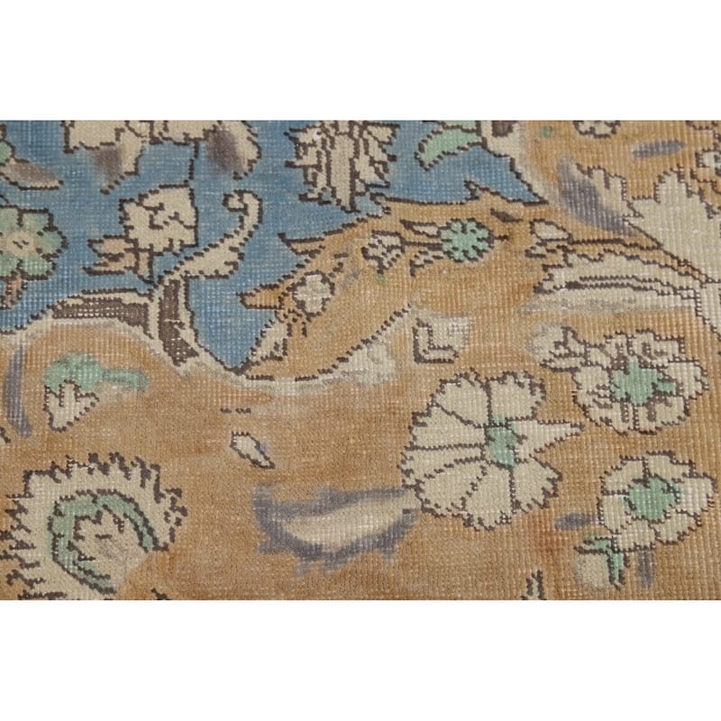 Blue Medallion Tabriz Persian Rug Living Room Handmade Wool Carpet - 9'10"x 12'7"