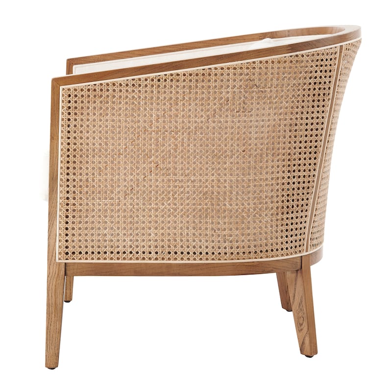 NPD Furniture Tillman Linen Accent Arm Chair with Rattan