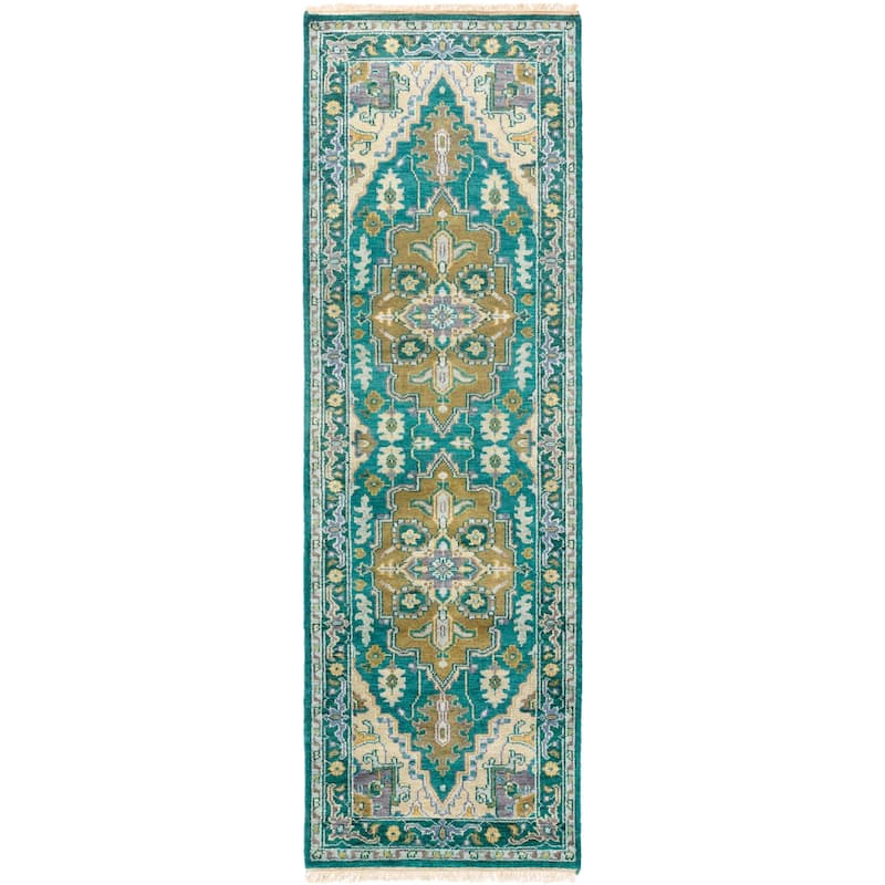 Hand-Knotted Conor Border New Zealand Wool Area Rug
