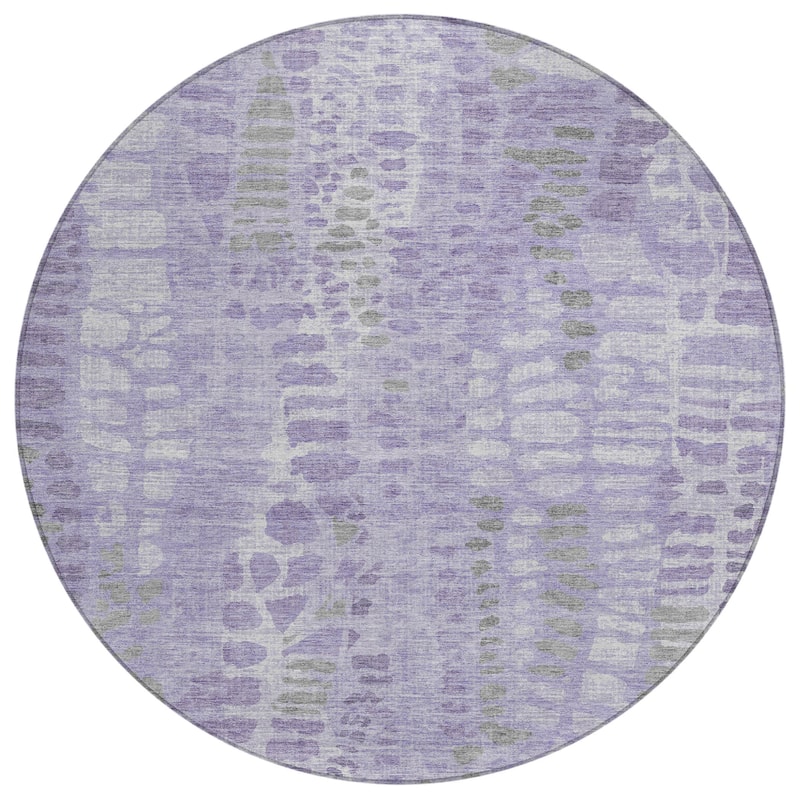 Machine Washable Indoor/ Outdoor Modern Imprints Chantille Rug