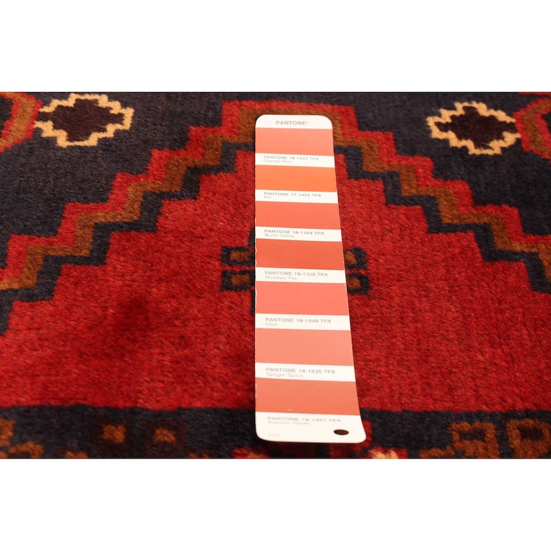 ECARPETGALLERY Hand-knotted Baluch Red Wool Rug - 3'4 x 6'4