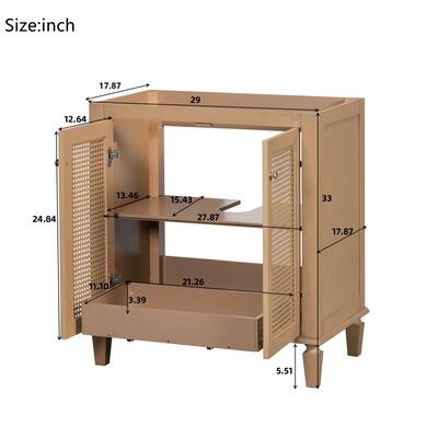 Freestangding Bathroom Vanity with Hidden Drawer