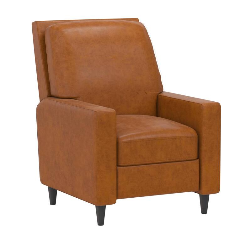 The Novogratz Lana Pushback Recliner - Camel Faux Leather