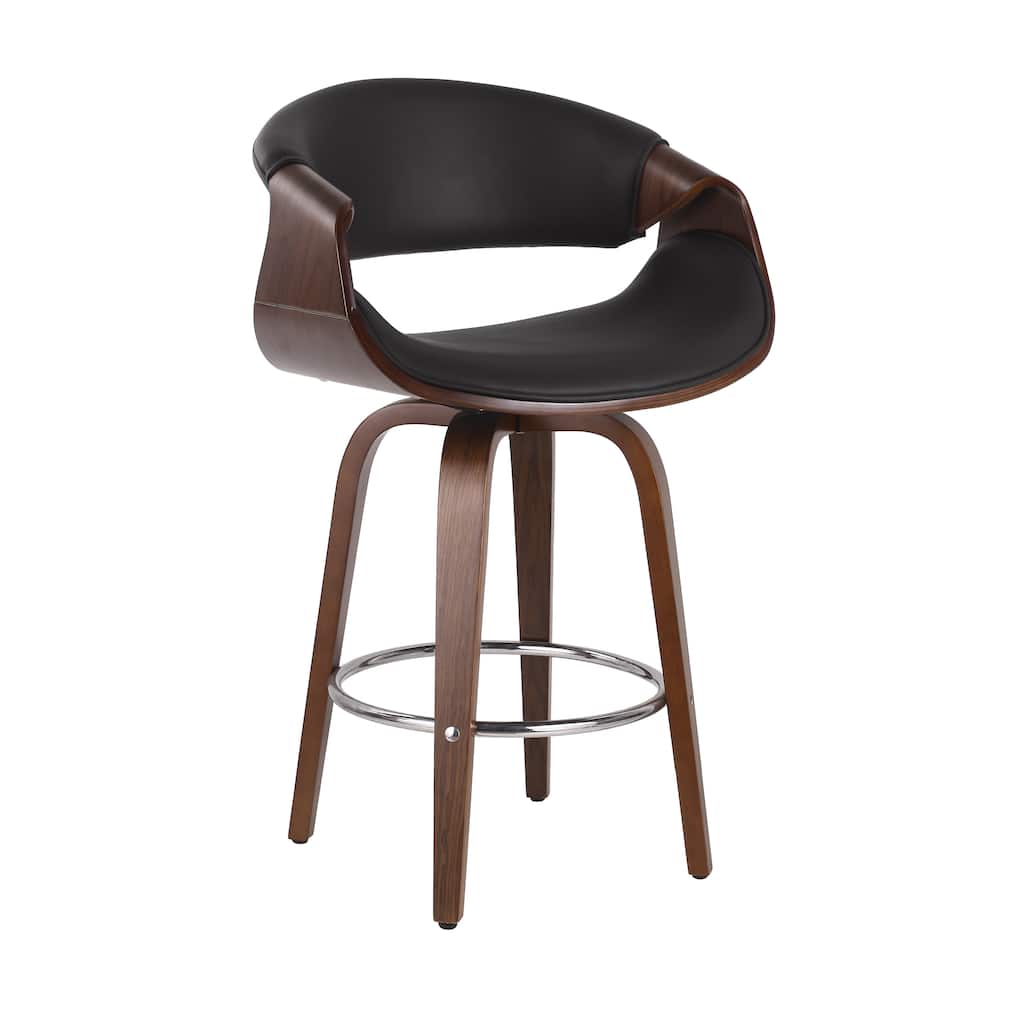 Porthos Home Hadas Counter Stool, PU Leather Seat & Back, Beechwood Legs