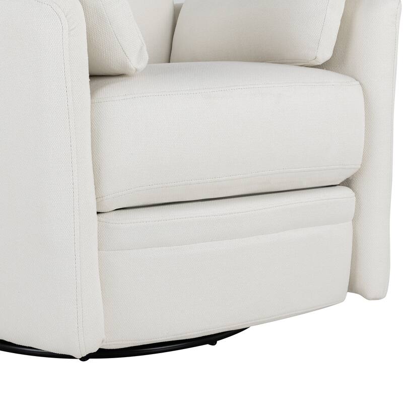 Upholstered Swivel Recliner Manual Rocker