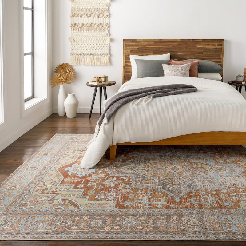 Livabliss Bodrum Updated Traditional Medallion Indoor / OutdoorArea Rug