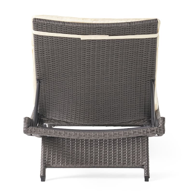 Hypoint Outdoor Wicker Armless Chaise Lounge with Cushion by Christopher Knight Home