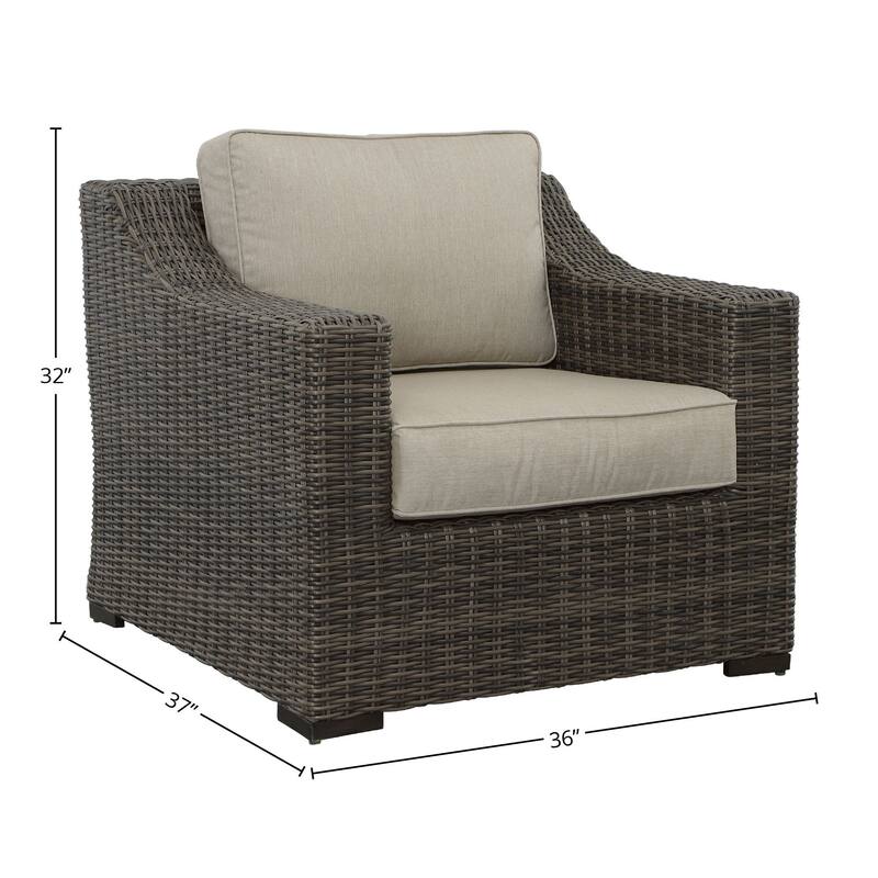 Jarrow Wicker Lounge Chair, Brown/ Gray