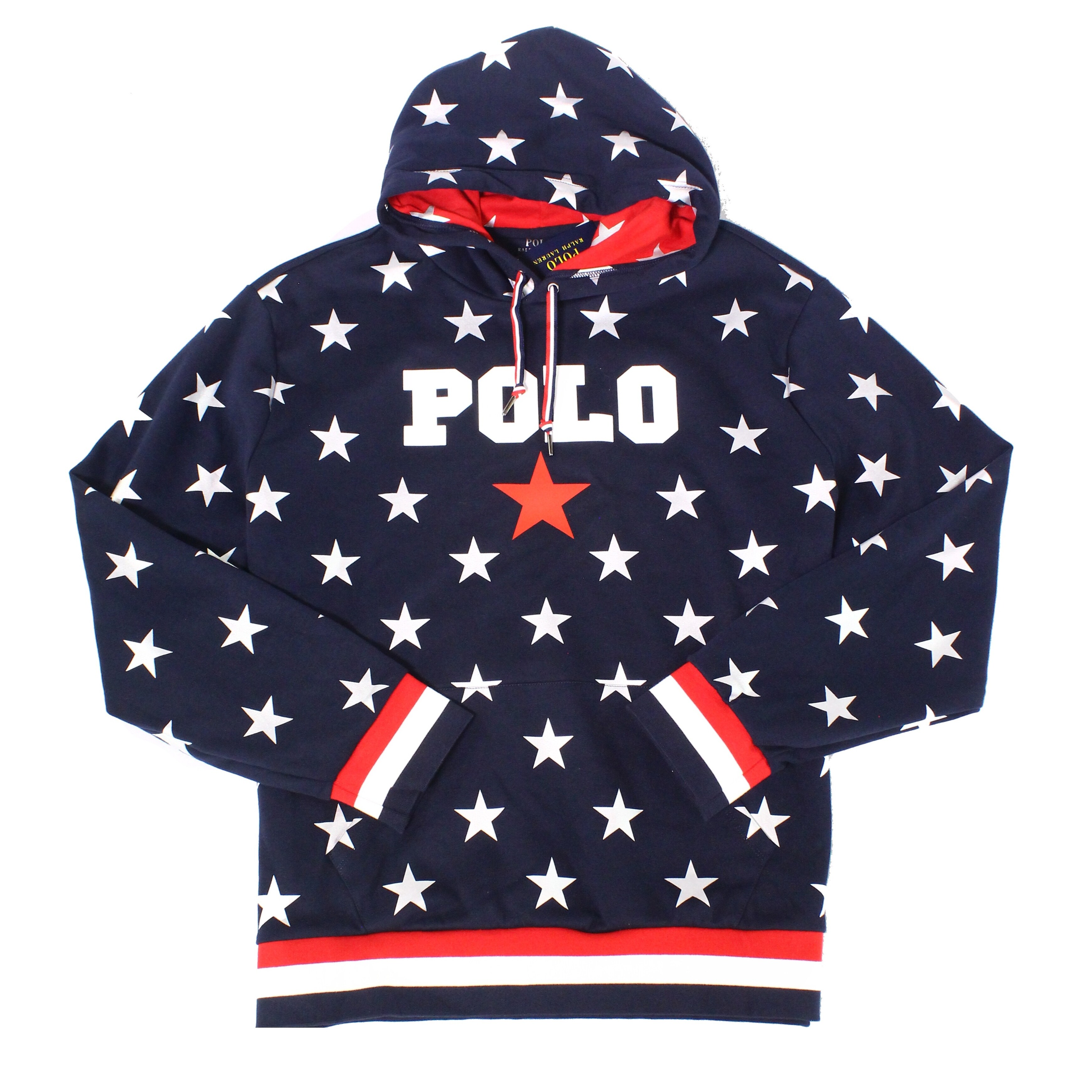 red and blue polo sweater