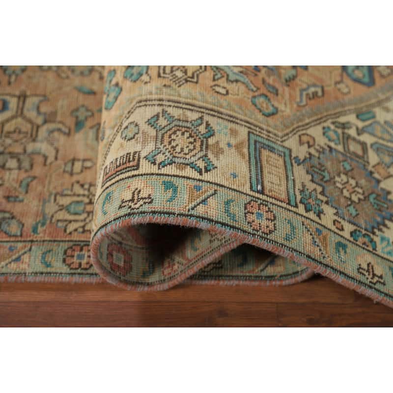 Distressed Traditional Tabriz Vintage Persian Rug Handmade Wool Carpet - 4'10" x 8'0"