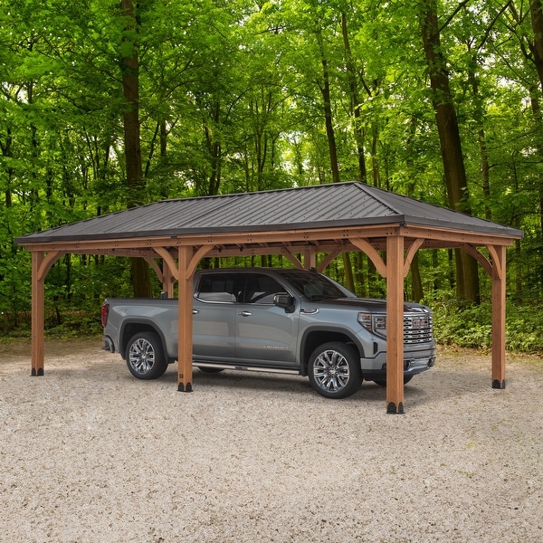 Backyard Discovery Barrington 24x12' Cedar Wood Gazebo with Steel