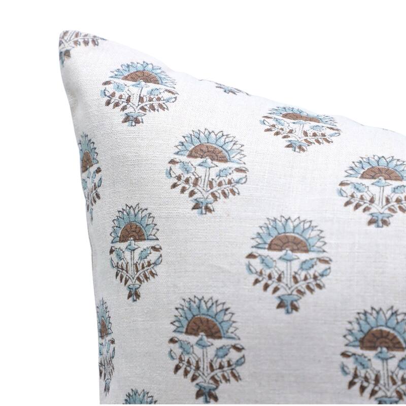 Fabdivine Linen Farmhouse Block print pillow Cover
