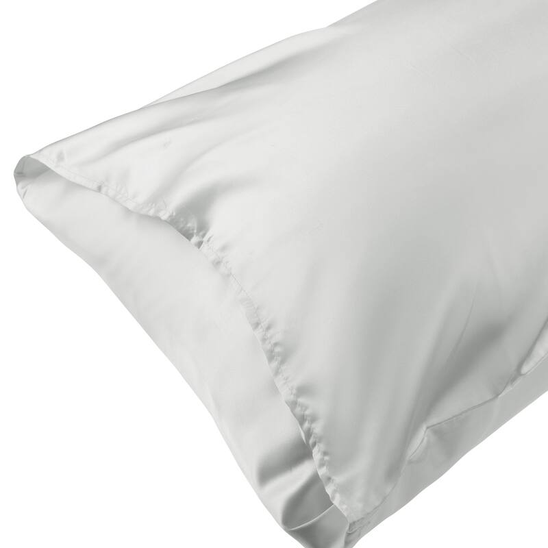 Satin Comfortable Envelope Closure Standard Pillowcase 2 Pcs - Grey - California King(20"x40")