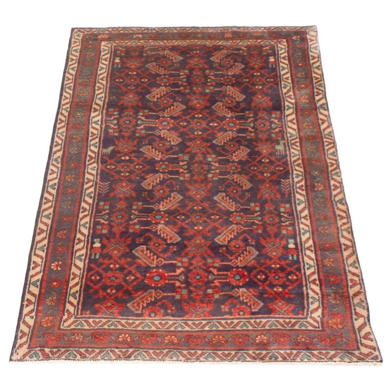 ECARPETGALLERY Hand-knotted Andelz Navy Wool Rug - 3'8 x 7'0