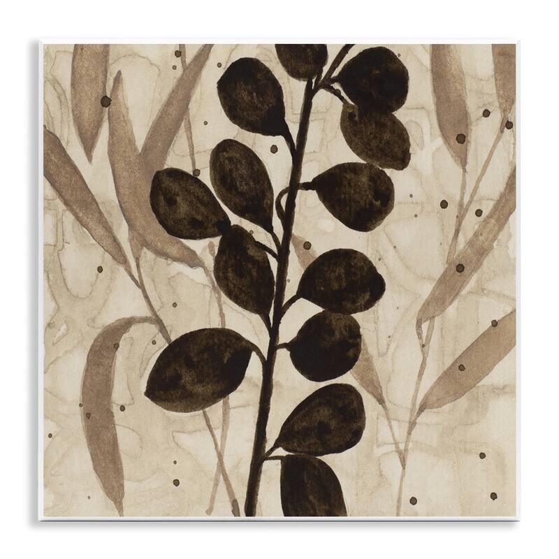 Stupell Beige & Brown Natural Leaves Wall Plaque Art Design By Krinlox - 12 x 12