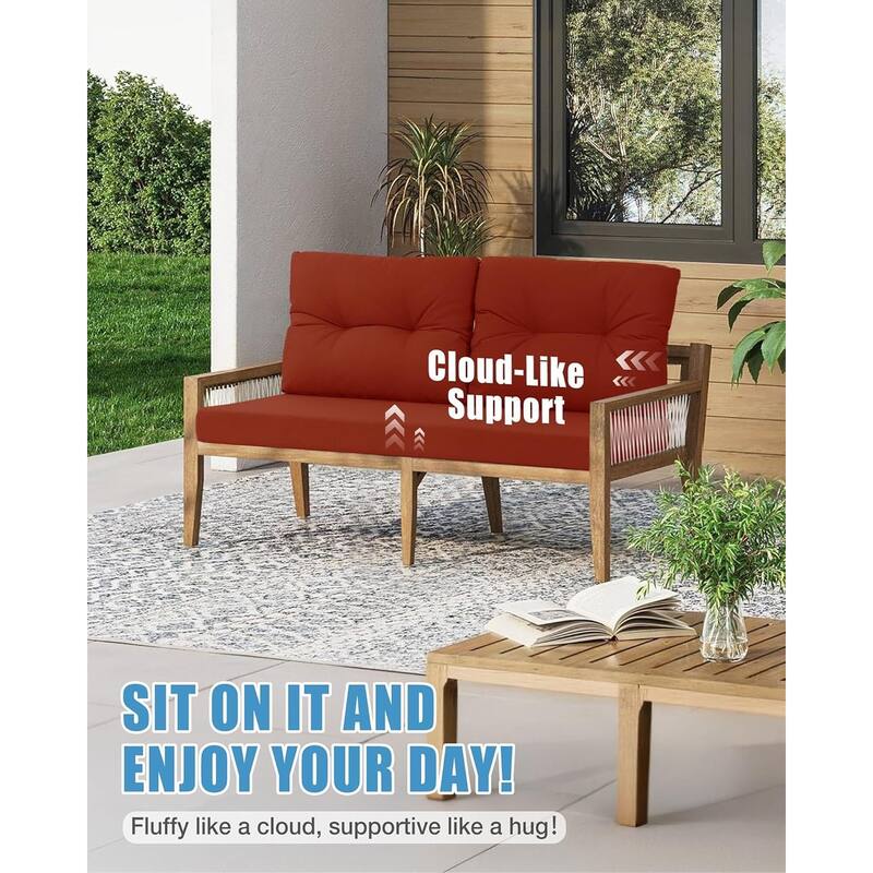 WINSOON 46 x 26 Inch Outdoor Loveseat Cushion Set Waterproof and Resistant