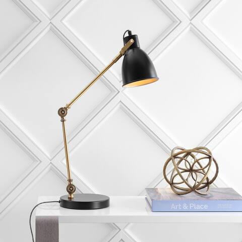 Crosby 24" LED Metal Task Lamp, Black/Brass Gold by JONATHAN Y
