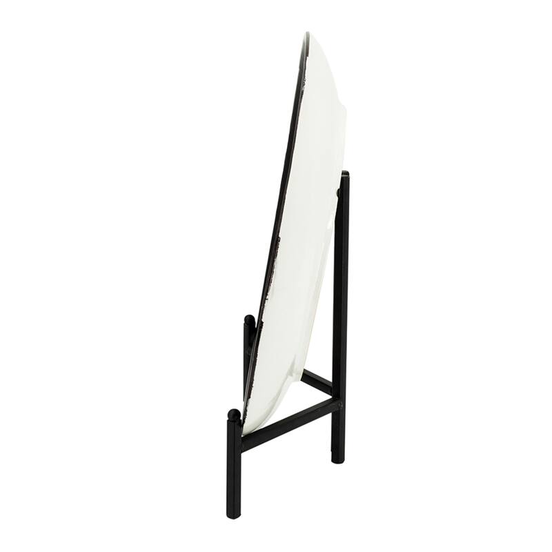 Marble Finish Ceramic Charger with Stand- 18" - Black and White