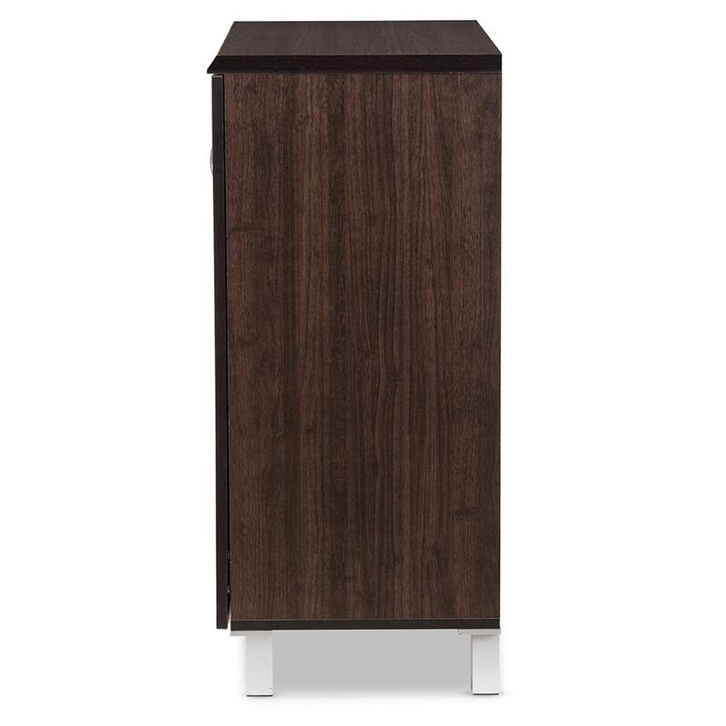 Excel Modern and Contemporary Dark Brown Sideboard Storage Cabinet - 31.2" High x 15.6" Wide x 35.1" Deep