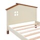 preview thumbnail 9 of 24, Twin Rustic Kids Bed House Shaped Low Beds for Kids, Wood Platform Bed Frame for Children,No Box Spring Needed,Easy Assemble