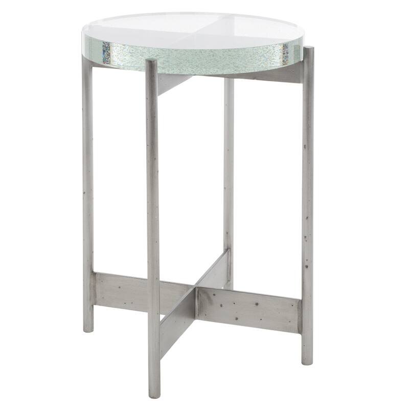 SAFAVIEH Couture Adriella Round Bubble Glass Table - 17"W x 17"D x 22"H