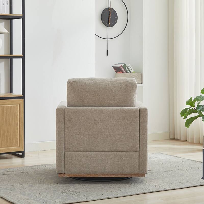 Square Upholstered Swivel Accent Chair