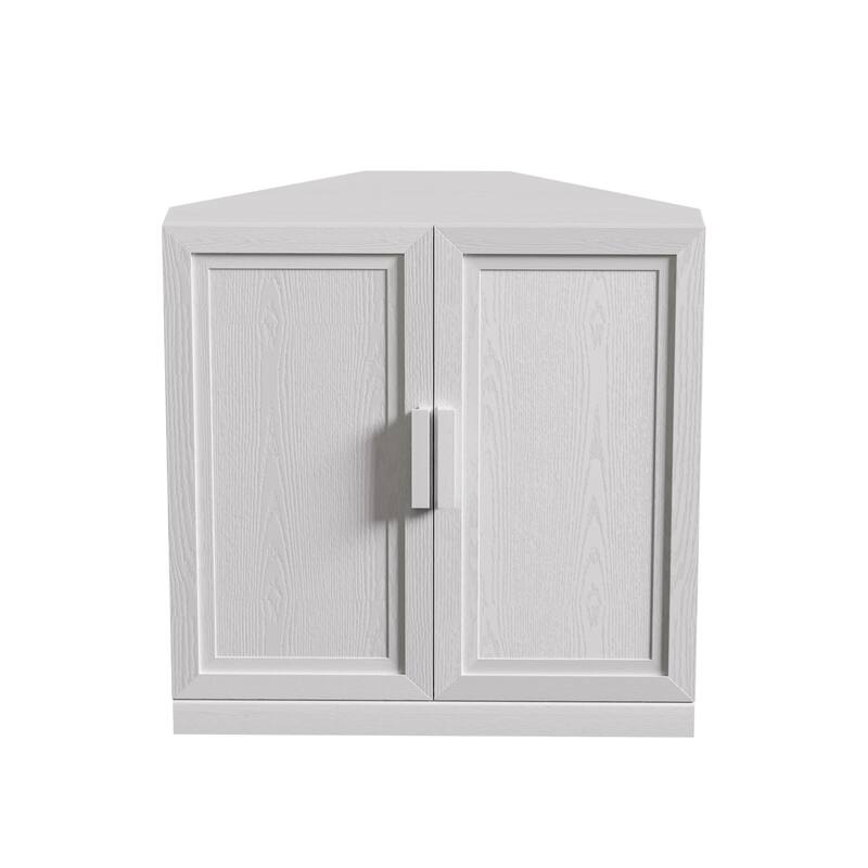 Corner Cabinet Wooden Corner Storage Organizer Cabinet with Adjustable Shelves