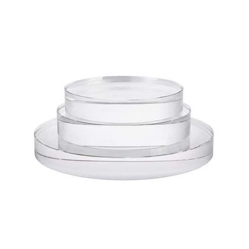 Artissance 10"W Acrylic Round Base, Home Accent Art Decor - Min 2 - 10" L x 10" W x 2" H - Transparent