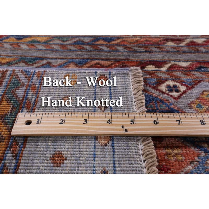 Golden Nile Grey Khorjin Handmade Wool Rug - 8' 1" X 10' 0"