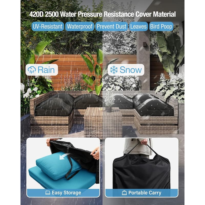 WINSOON 14 Piece Outdoor Furniture Replacement Cushions,Patio Seat Cushions
