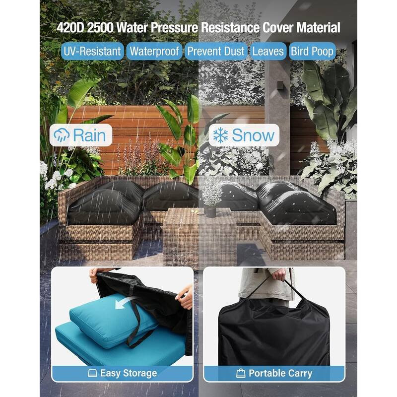 WINSOON 14 Piece Outdoor Furniture Replacement Cushions,Patio Seat Cushions