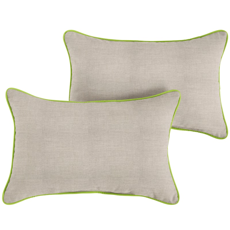 Sorra Home Sunbrella Cast Silver Indoor/Outdoor Corded Pillow Set of 2