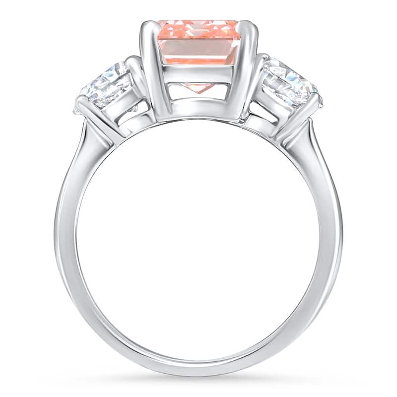 Certified 3.90Ct Fancy Vivid Pink Diamond Engagement Ring Gold Lab Grown