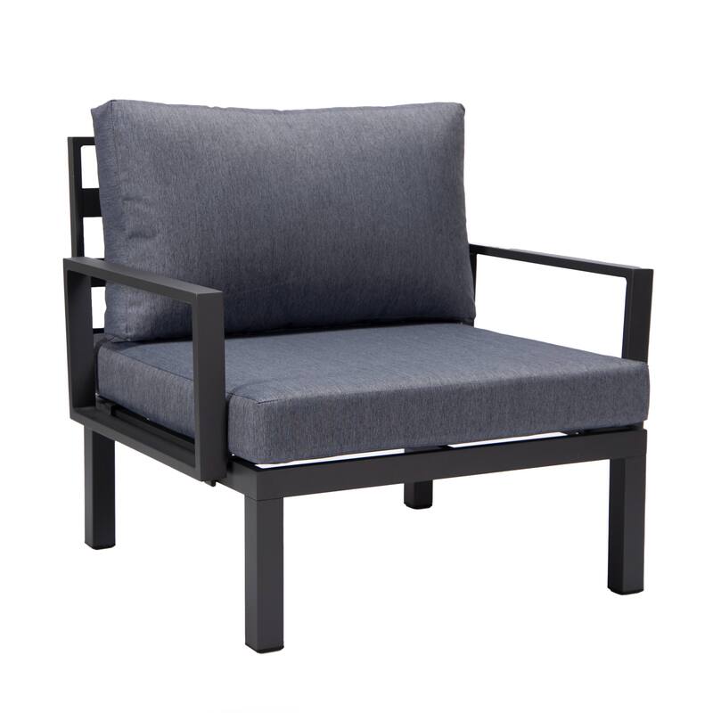 LeisureMod Hamilton Modern 2-Piece Accent Arm Chair with Removable Cushion, 2-Seater Sofa for Home Outdoor Patio Porch Garden