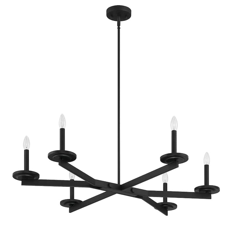 Modern Farmhouse 6-light Candle Chandelier - 37