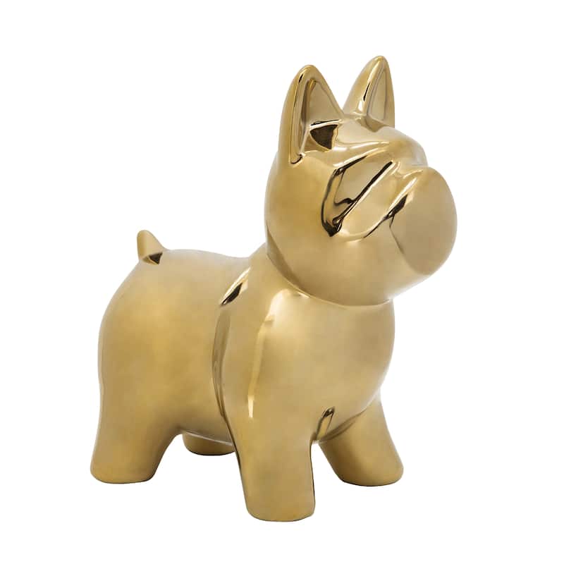 Sagebrook Home Frenchie Ceramic Dog Statue Sculpture