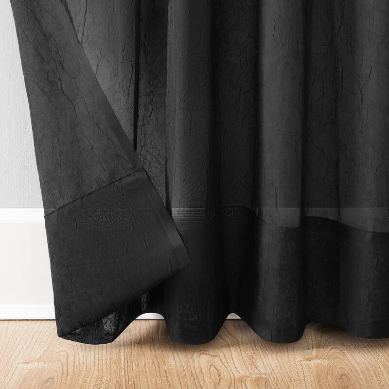 No. 918 Erica Sheer Crushed Voile Single Curtain Panel, Single Panel