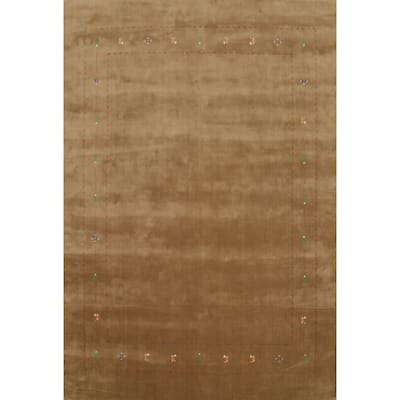 Hand Knotted Oriental 100% Wool Carpet Tribal Animal Pictorial Brown Gabbeh Area Rug - 10' 7'' X 8' 2''