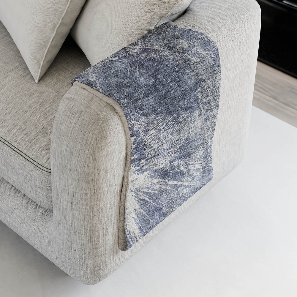 Premium Machine Washable Abstract Modern Sherpa Throw Blanket