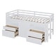 preview thumbnail 10 of 30, Double loft bed with 4 drawers under cabinets and shelves, white