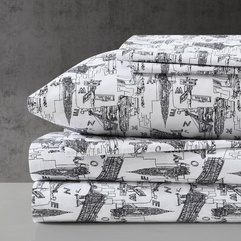 Kenneth Cole Printed Cozy Bonus Sheet Sets